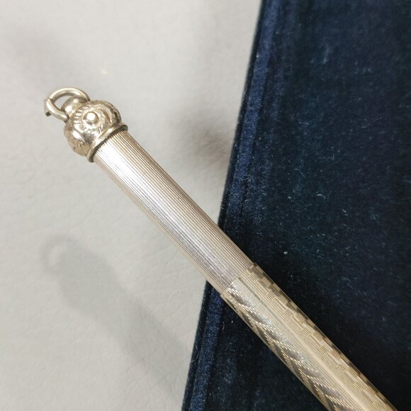 Gold Filled Sliding Propelling Pencil Gold Tone Mechanical Loop Writing Tool - Picture 8 of 10